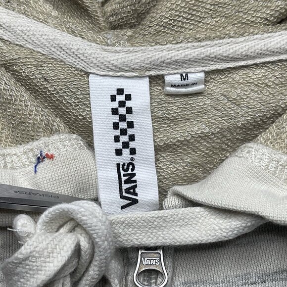 Vans Hoodie Womens M Beige Gray Striped Full Zip Hoodie - Picture 3 of 6